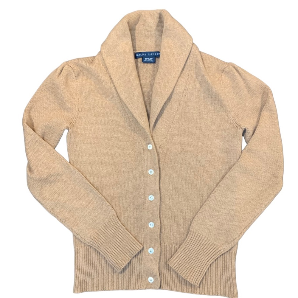 Ralph Lauren Shawl Collar Cardigan Cotton Cashmere Blend Size Small